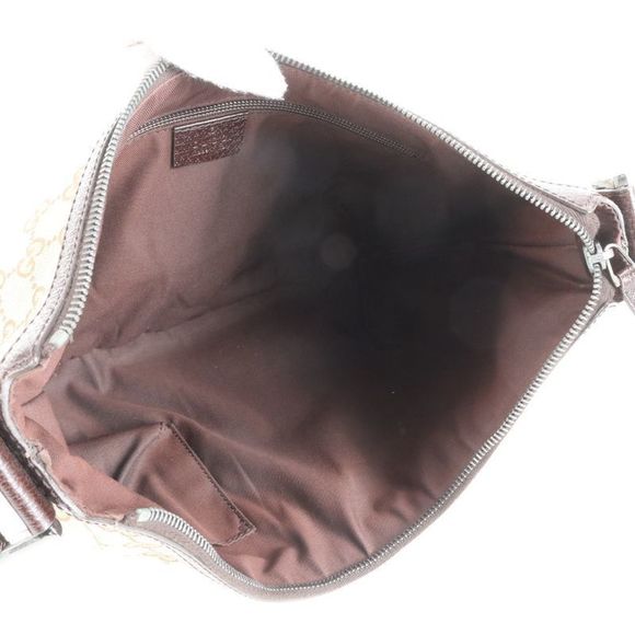 Gucci GG Canvas Leather Shoulder Bag Crossbody Messenger Business 181092 Brown - Picture 7 of 9